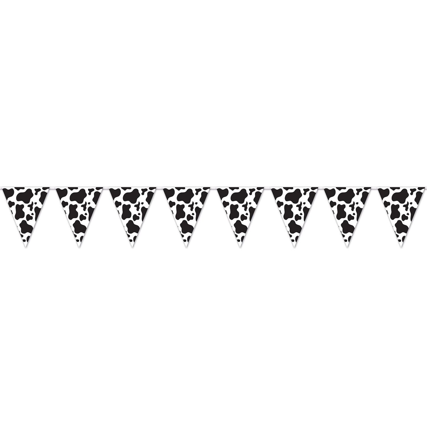 Beistle Cow Print Pennant Banner 11 in  x 12' (1/Pkg) Party Supply Decoration : Farm