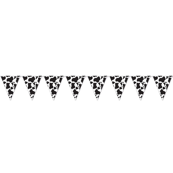 Beistle Cow Print Pennant Banner 11 in  x 12' (1/Pkg) Party Supply Decoration : Farm