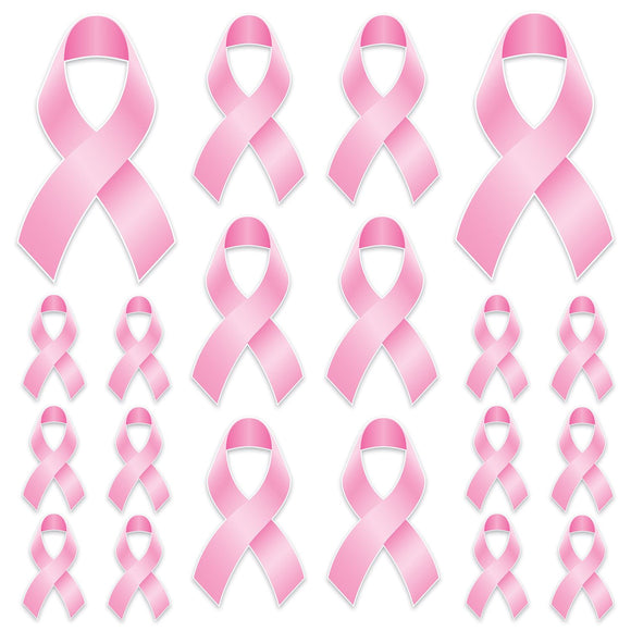 Beistle Pink Ribbon Cutouts (20 per package) Asstd (20/Pkg) Party Supply Decoration : Pink Ribbon