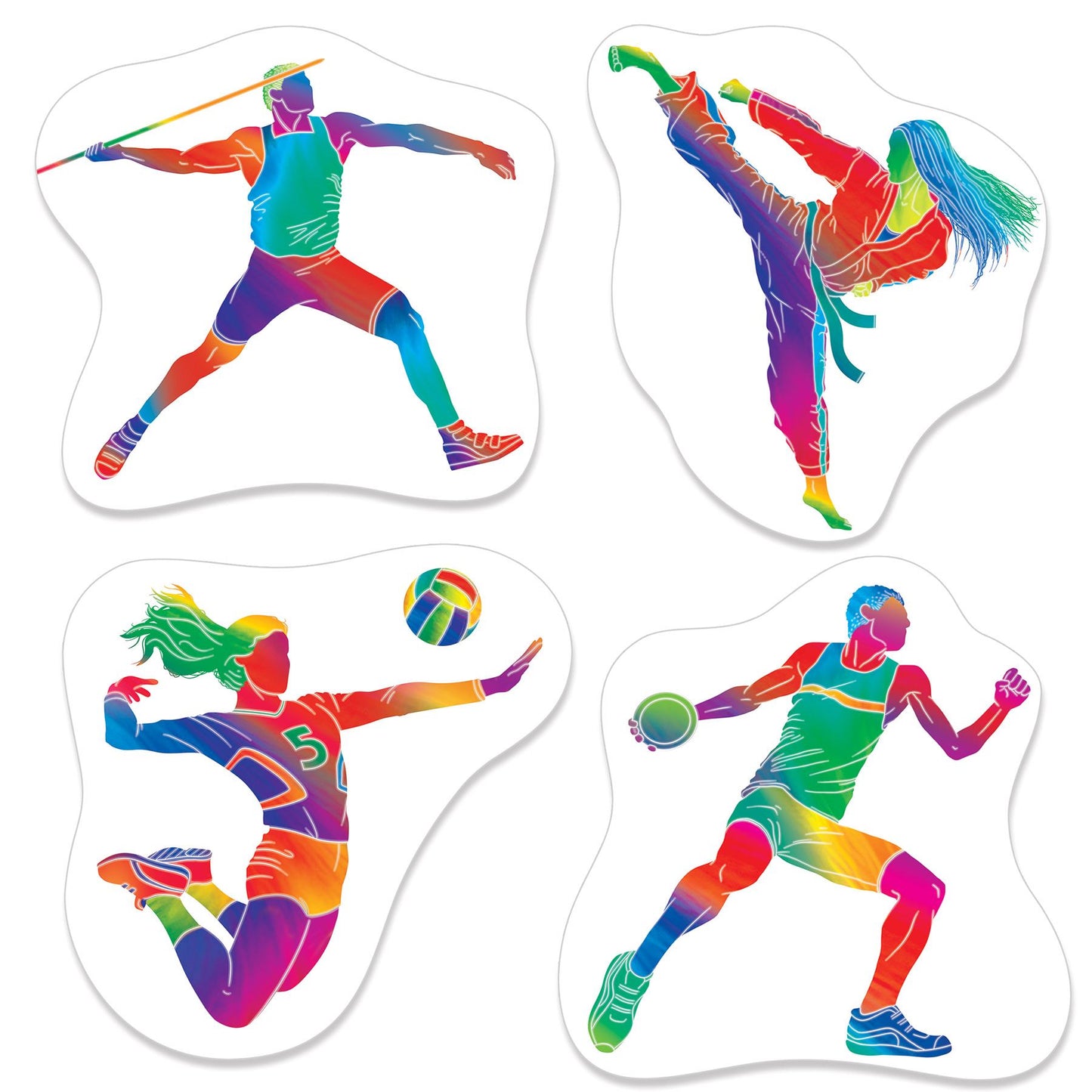 Beistle Summer Sports Cutouts   (4/Pkg) Party Supply Decoration : Sports