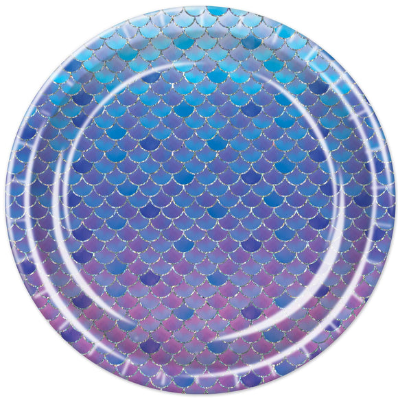 Beistle Mermaid Scales Plates - Party Supply Decoration for Mermaid