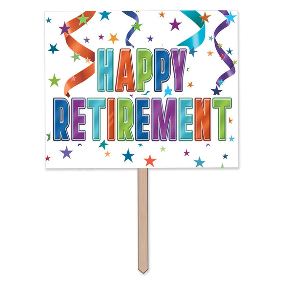 Beistle Happy Retirement Yard Sign 12 in  x 15 in   Party Supply Decoration : Retirement