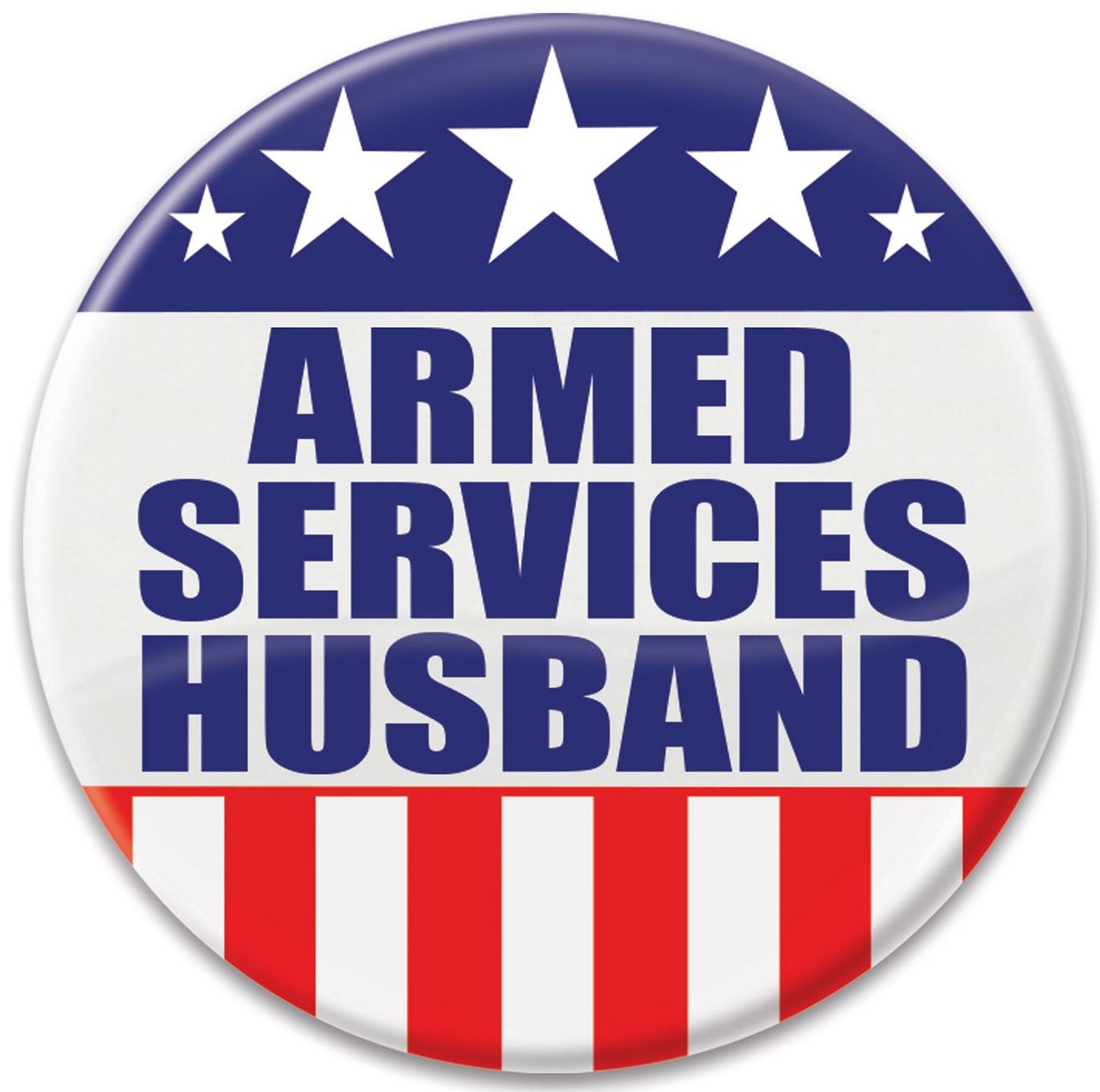 Beistle Armed Services Husband Button - Party Supply Decoration for Patriotic