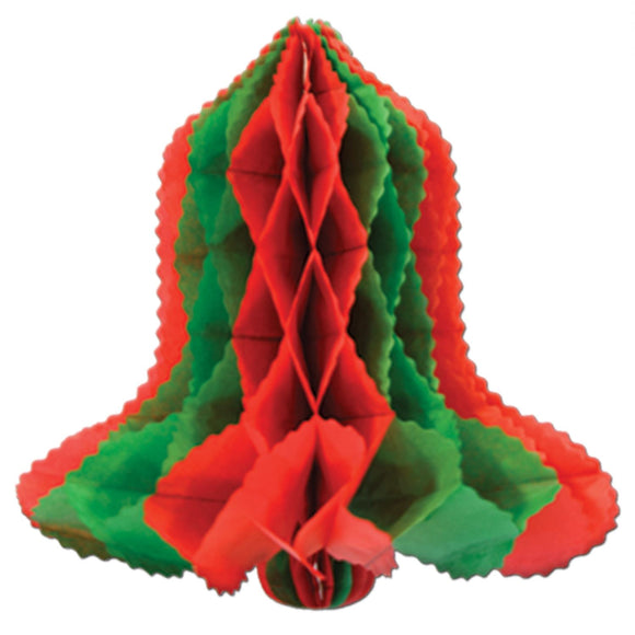 Beistle Red and Green Art-Tissue Bell - Party Supply Decoration for Christmas / Winter