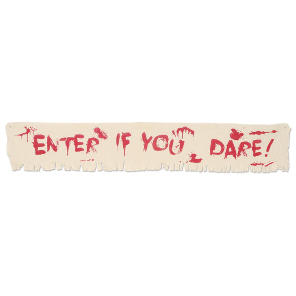 Beistle Enter If You Dare! Fabric Banner 12 in  x 6' (1/Pkg) Party Supply Decoration : Halloween