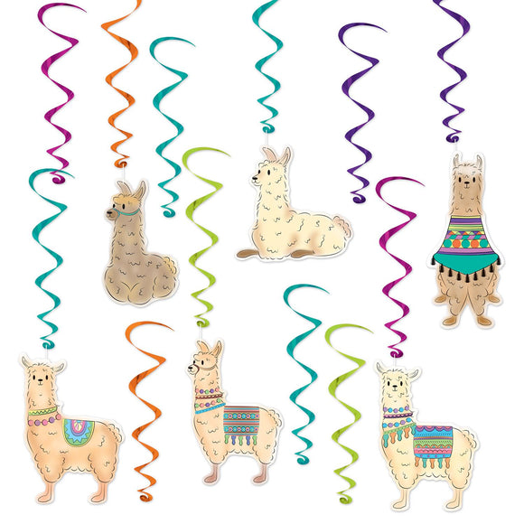 Beistle Llama Whirls - Party Supply Decoration for Cactus & Llama