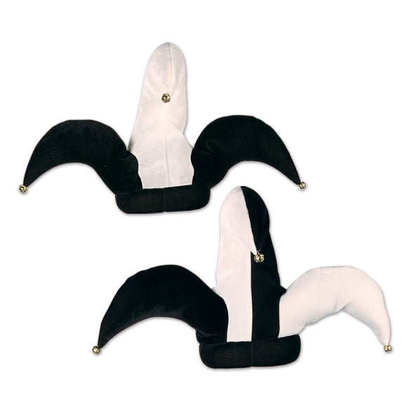 Beistle Plush Black and White Jester Hat (Assorted Designs)  (1/Card) Party Supply Decoration : Medieval