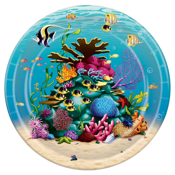 Beistle Under The Sea Lunch Plates (8/pkg) - Party Supply Decoration for Under The Sea