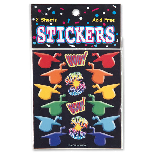 Beistle Super Grad Stickers (2 Sheets/Pkg) - Party Supply Decoration for Graduation