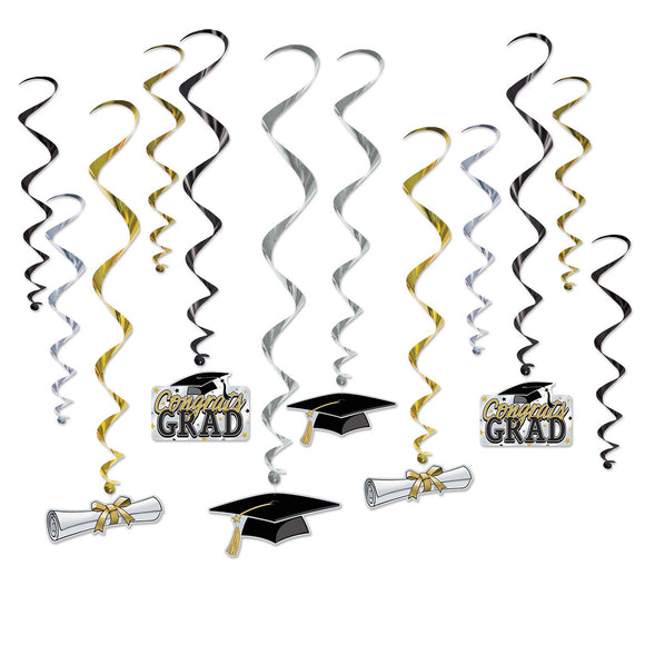 Beistle Graduation Whirls - Party Supply Decoration for Graduation