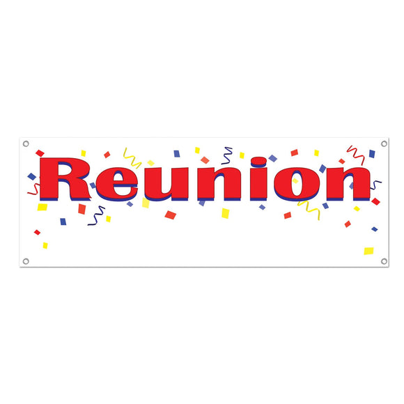 Beistle Reunion Sign Banner 5' x 21 in  (1/Pkg) Party Supply Decoration : General Occasion