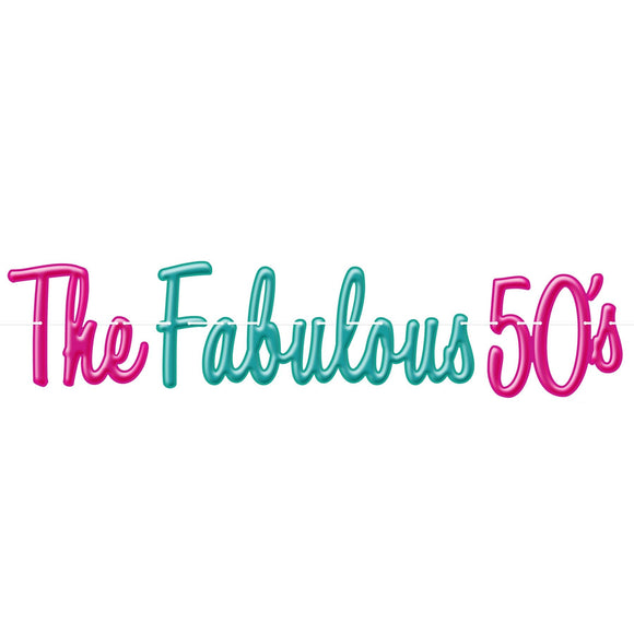 Beistle The Fabulous 50's Streamer 70.25 in  x 3' (1/Pkg) Party Supply Decoration : 50's/Rock & Roll