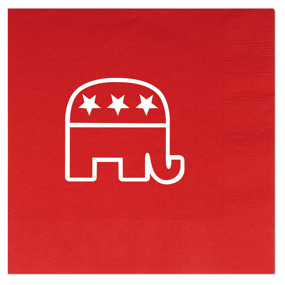 Beistle Red Republican Luncheon Napkins (16/pkg) - Party Supply Decoration for Patriotic