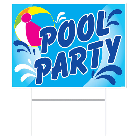 Beistle All Weather Pool Party Yard Sign 110.5 in  x 150.5 in  (1/Pkg) Party Supply Decoration : Spring/Summer