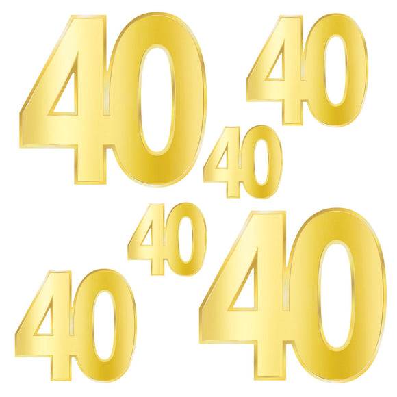 Beistle Foil  40   Birthday Cutouts   (6/Pkg) Party Supply Decoration : 40th Birthday