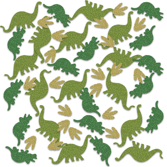 Beistle Dinosaur Deluxe Sparkle Confetti - Party Supply Decoration for Dinosaurs