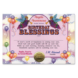 Beistle Birthday Blessings Award Certificates - Party Supply Decoration for Birthday