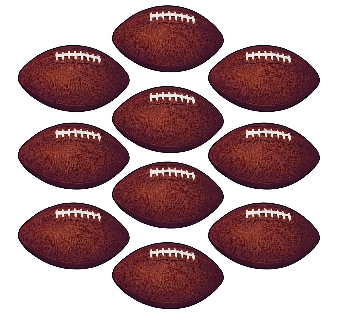 Beistle Mini Football Cutouts  (10/Pkg) Party Supply Decoration : Football