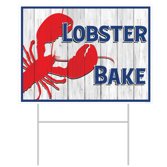 Beistle All Weather Lobster Bake Yard Sign 110.5 in  x 150.5 in  (1/Pkg) Party Supply Decoration : Luau