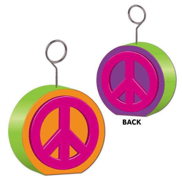 Beistle Peace Sign Photo/Balloon Holder 6 Oz  Party Supply Decoration : 60's