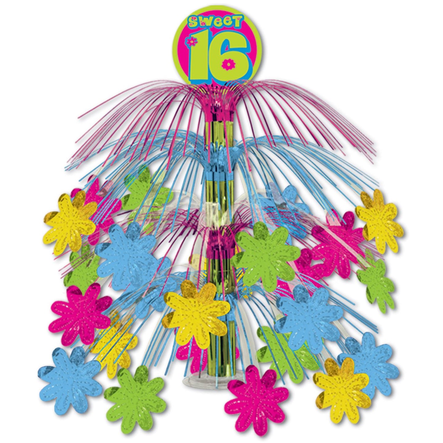 Beistle Retro Flower Sweet 16 Cascade Centerpiece 210.5 in  (1/Pkg) Party Supply Decoration : Sweet 16