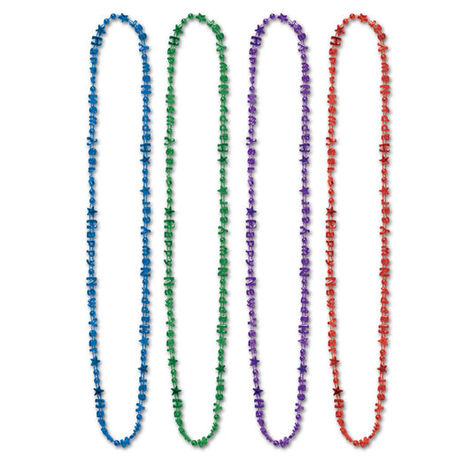 Beistle Happy New Year Beads-Of-Expression -Asstd Colors - Party Supply Decoration for New Years