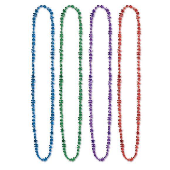 Beistle Happy New Year Beads-Of-Expression -Asstd Colors - Party Supply Decoration for New Years
