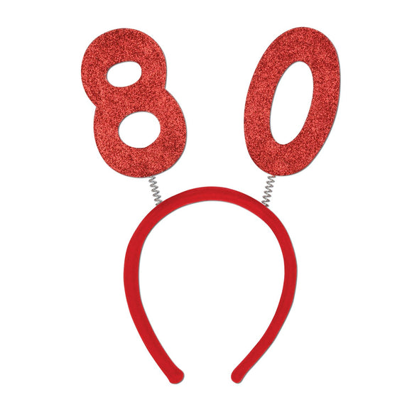 Beistle 80th Glittered Boppers  (1/Card) Party Supply Decoration : Birthday-Age Specific