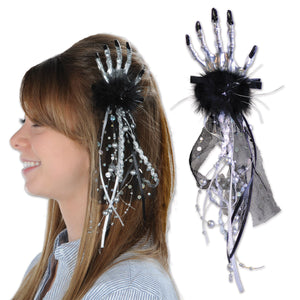 Beistle Skeleton Hand Hair Clip - Party Supply Decoration for Halloween