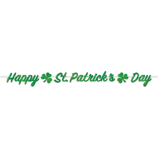 Beistle Foil Happy St. Patrick's Day Streamer 70.25 in  x 7' (1/Pkg) Party Supply Decoration : St. Patricks