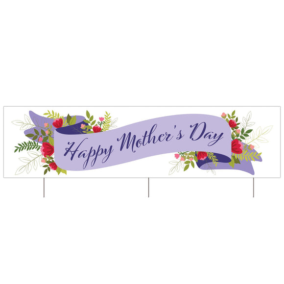 Beistle All Weather Jumbo Happy Mother's Day Yard Sign 110.75 in  x 3' 11 in  (1/Pkg) Party Supply Decoration : Mothers/Fathers Day