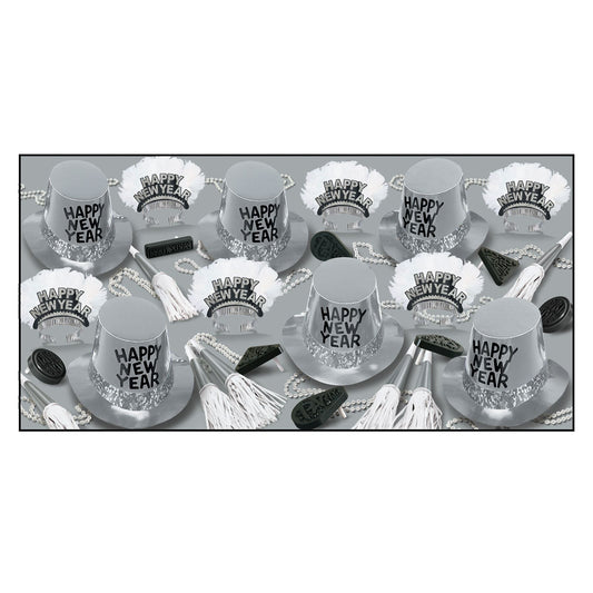 Beistle The Platinum New Year Assortment (for 50 people) - Party Supply Decoration for New Years