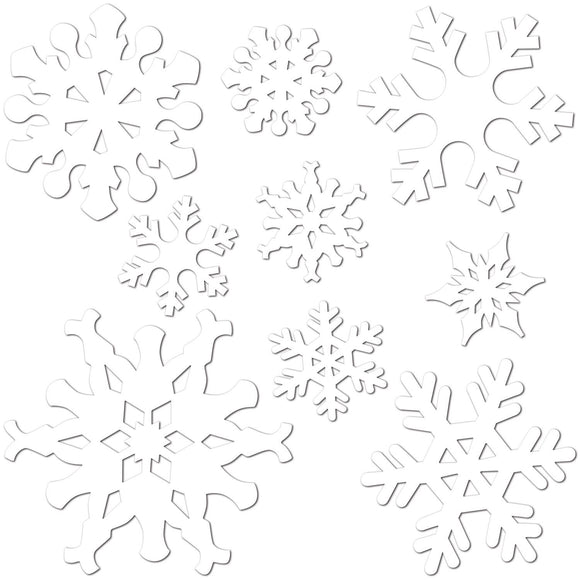 Beistle Snowflake Cutouts (9/pkg) 5 in -12 in  (9/Pkg) Party Supply Decoration : Christmas/Winter