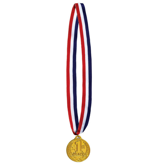 Beistle 1st Place Medal w/Ribbon - Party Supply Decoration for Sports