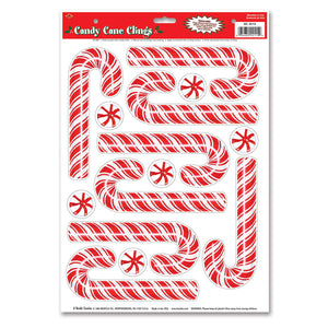 Beistle Candy Cane Clings - Party Supply Decoration for Christmas / Winter