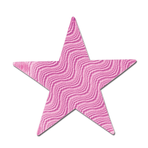 Beistle Pink Embossed Foil Star (5 inch) - Party Supply Decoration for Princess