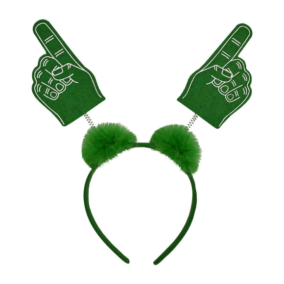 Beistle #1 Hand Boppers w/Marabou - Green  (1/Card) Party Supply Decoration : School Spirit