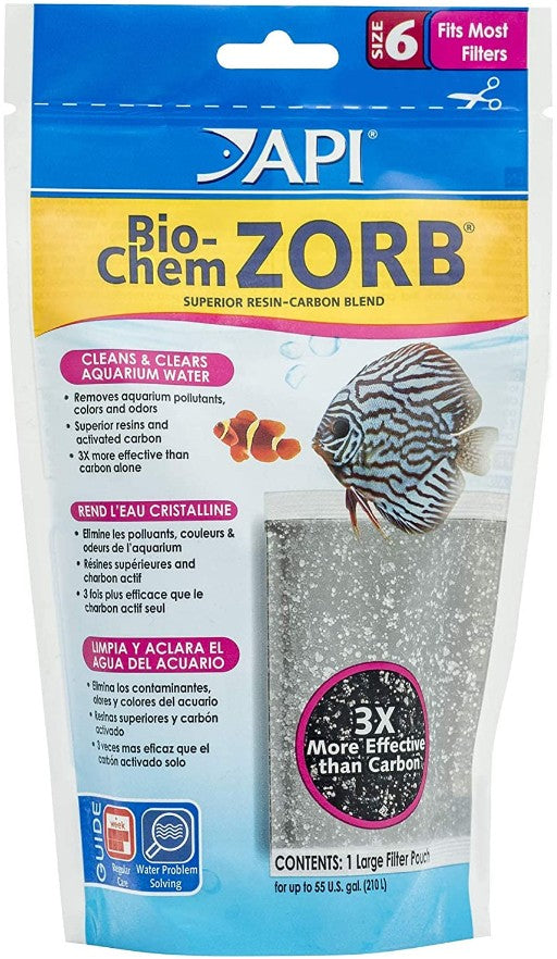 API Bio-Chem Zorb Filter Media Cleans and Clears Aquarium Water Size 6