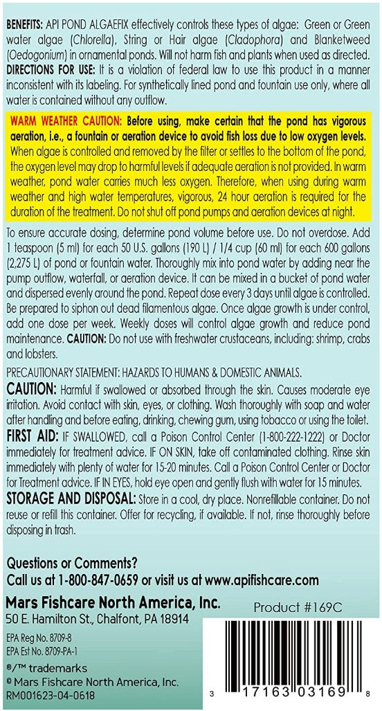 API Pond AlgaeFix Controls Algae Growth and Works Fast