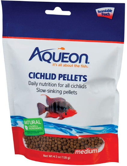 Aqueon Cichlid Food Medium Pellets Slow Sinking Pellets