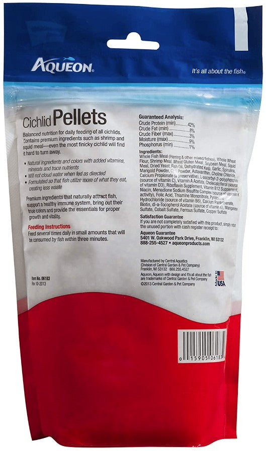 Aqueon Cichlid Food Medium Pellets Slow Sinking Pellets