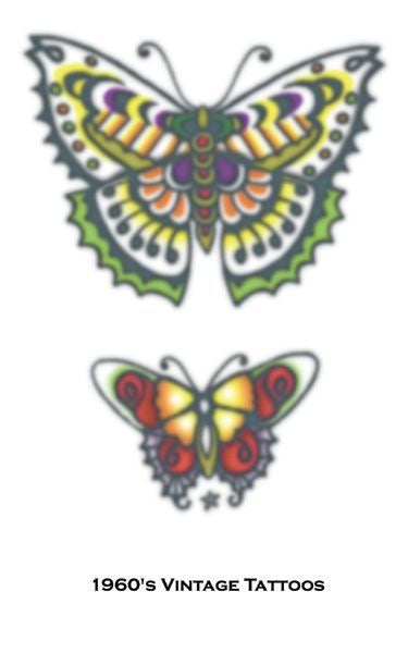 TATTOO VINTAGE BUTTERFLIES