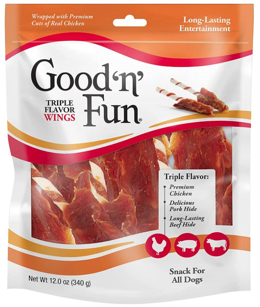 Healthy Hide Good n Fun Triple-Flavor Wings Chicken, Pork and Beef Hide