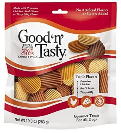 Healthy Hide Good n Tasty Triple Flavor Wavy Chips Variety Pack for Dogs