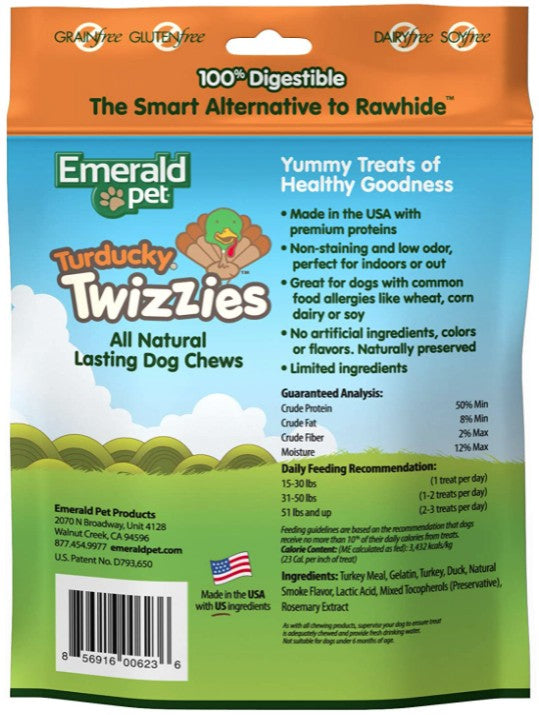 Emerald Pet Turducky Twizzies Natural Dog Chews