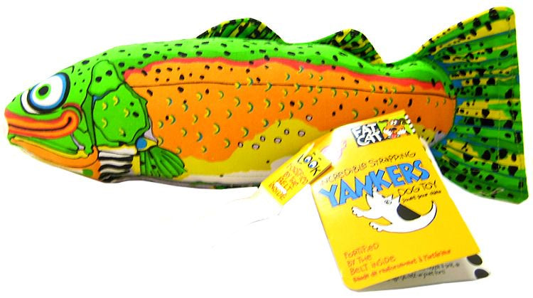 Fat Cat Incredible Strapping Yankers Trout Dog Toy