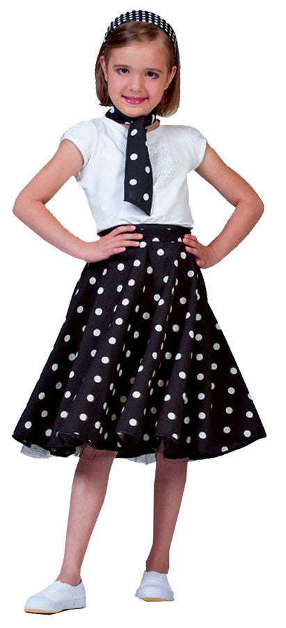 SOCK HOP SKIRT CHILD BLACK WHI