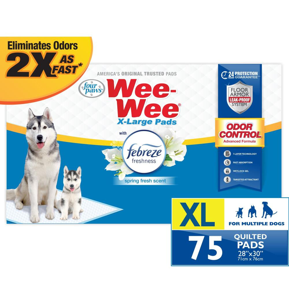 Four Paws Wee Wee Odor Control Pads with Fabreeze Freshness X-Large