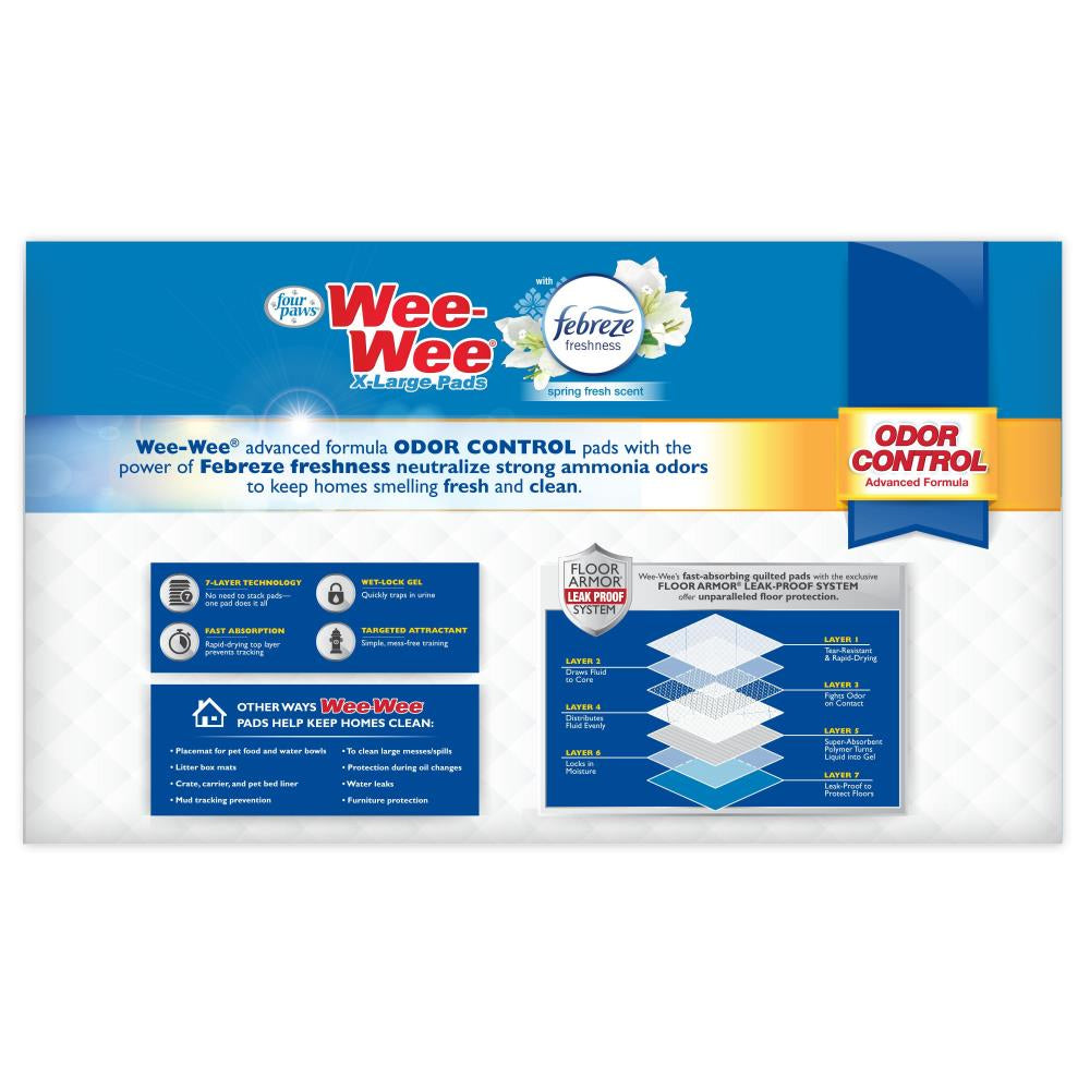 Four Paws Wee Wee Odor Control Pads with Fabreeze Freshness X-Large