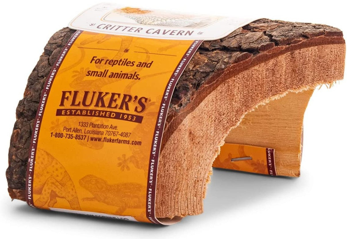 Flukers Critter Cavern Corner Half-Log for Reptiles and Small Animals